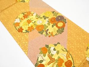 花丸模様織り出し　袋帯